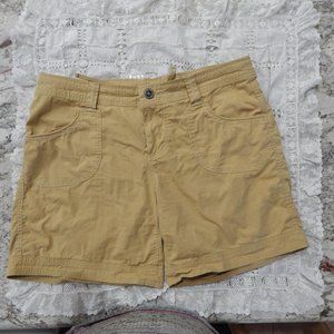 KUHL SHORTS SIZE 10, COTTON, NYLON, SPANDEX, GOLD